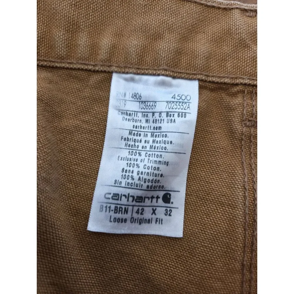 mens carhartt Utility pants Loose Original Fit 40x31 Brown 42x33 Canvas‎